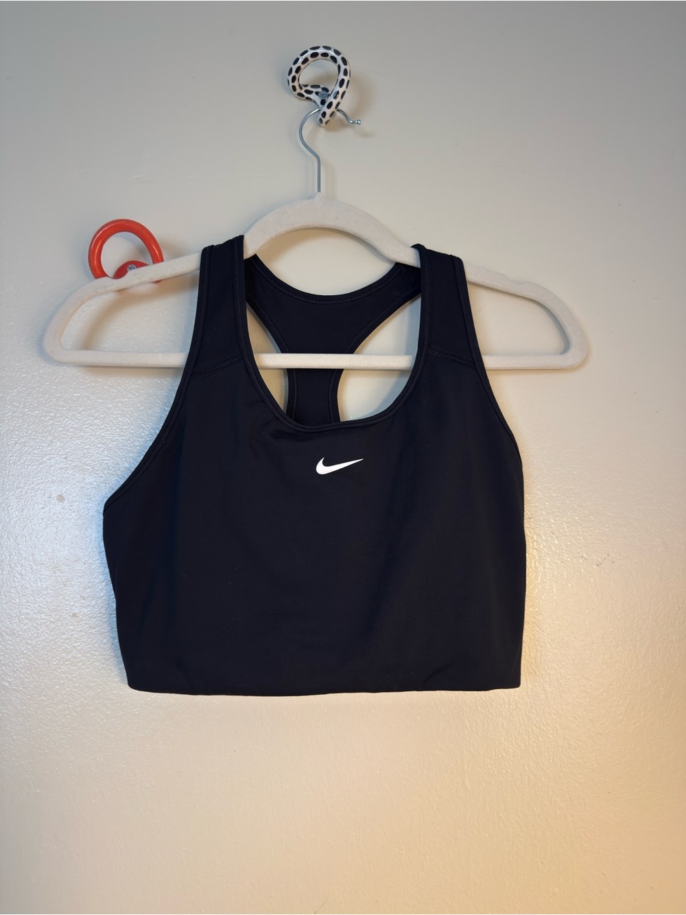 Nike Black Racerback Sports Bra with White Swoosh